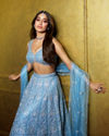 Ethereal Blue Net Lehenga